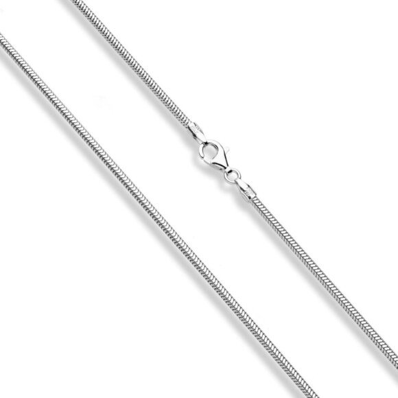 Sterling Silver Italian Snake Chain Necklace 18 Inches 2mm for Women - Picture 2 of 6
